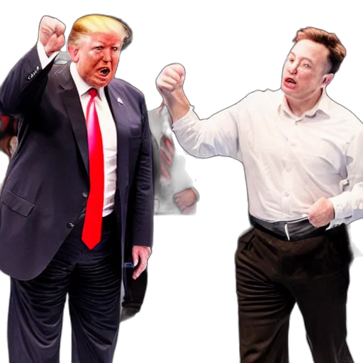 concept art, trump, elon, musk transparent PNG cut-out