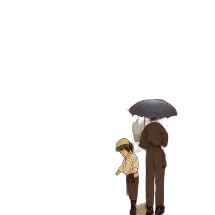 umbrella, hat, staff, pixel art, concept art, anime, watercolor, rain transparent PNG cut-out