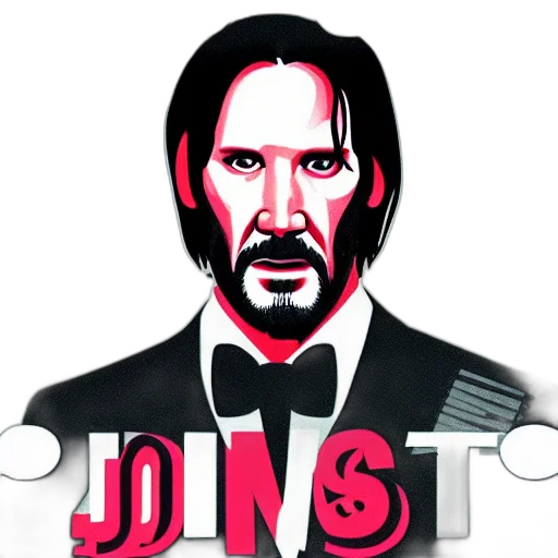 pixel art, cartoon, comic book art, concept art, john, wick, serving, dinner transparent PNG cut-out