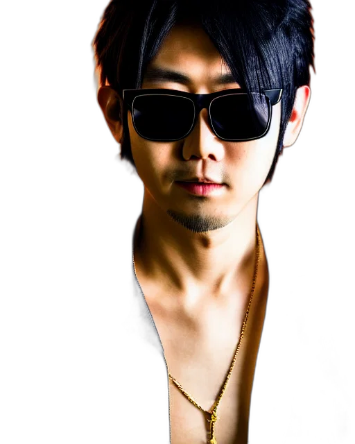 staff, jewelry, face, jacket transparent PNG cut-out
