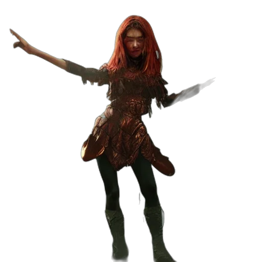 staff, creature, dress, weapon transparent PNG cut-out
