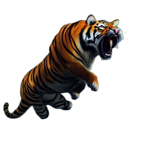 animal, creature, staff, 3d render, concept art, photorealistic, pixel art, tiger transparent PNG cut-out