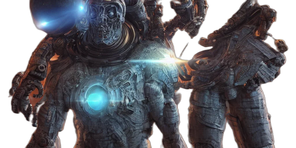 robot, concept art, comic book art, cyberpunk, outer space, space, gods, aliens transparent PNG cut-out