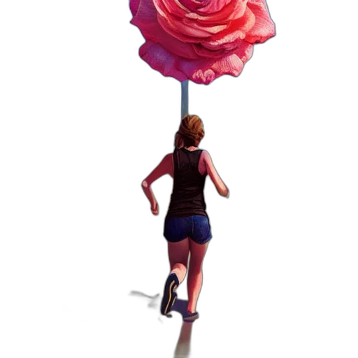umbrella, dress, flower, concept art, pixel art, watercolor, photorealistic, red transparent PNG cut-out