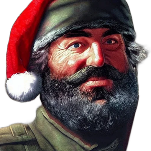 hat, photorealistic, concept art, pixel art, 3d render, captain, price, santa transparent PNG cut-out