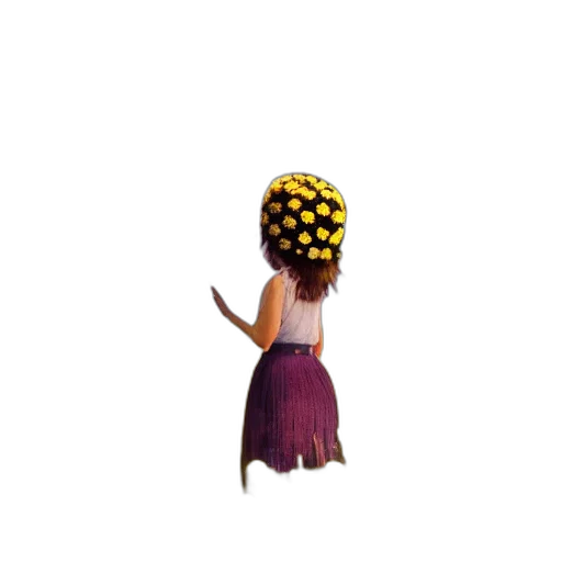 hat, crown, creature, hair, pixel art, 3d render, concept art, photorealistic transparent PNG cut-out
