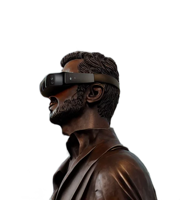 mask, face, staff, 3d render, cyberpunk, concept art, photorealistic, photo transparent PNG cut-out