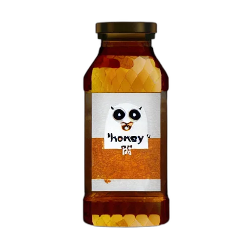 bottle, food, animal, pixel art, 3d render, concept art, honey, logo transparent PNG cut-out