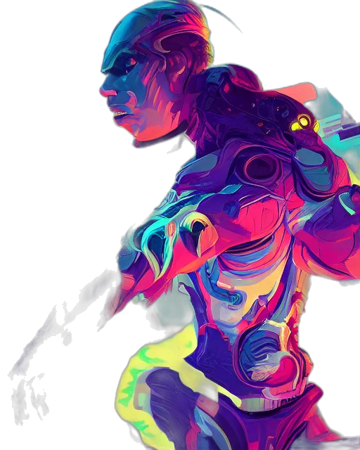 robot, weapon, sword, jacket transparent PNG cut-out
