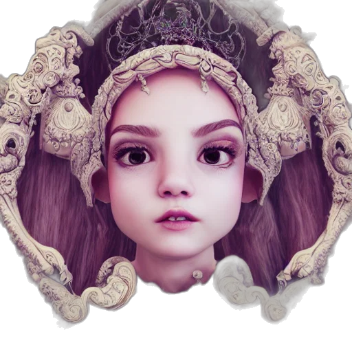 crown, face, mask, jewelry, fantasy art, photorealistic, concept art, 3d render transparent PNG cut-out
