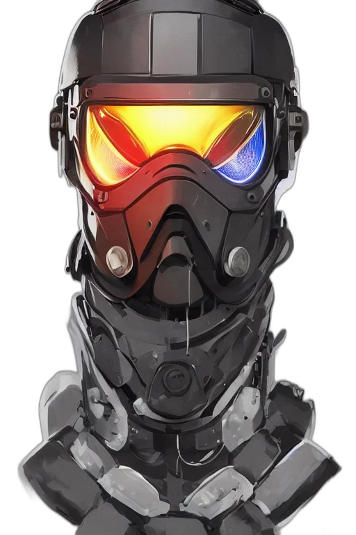 robot, mask, face, concept art transparent PNG cut-out