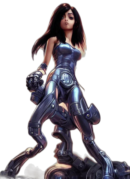 robot, weapon, concept art, cyberpunk transparent PNG cut-out