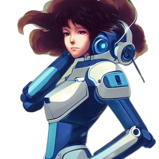 robot, staff, concept art, anime transparent PNG cut-out
