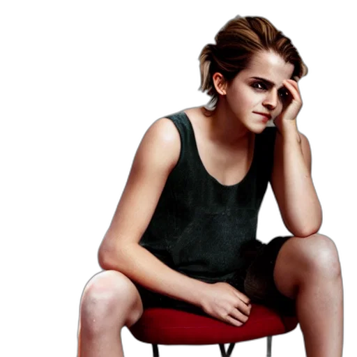 dress, face, furniture, photorealistic, concept art, neon lights, emma, watson transparent PNG cut-out