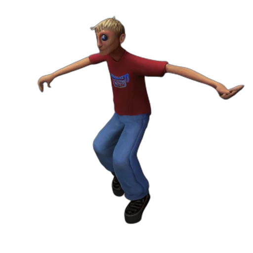 staff, 3d render, concept art, pixel art, cartoon, tony, hawk, model transparent PNG cut-out