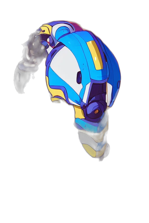 robot, weapon, staff, mask, concept art, 3d render, vaporwave, pixel art transparent PNG cut-out