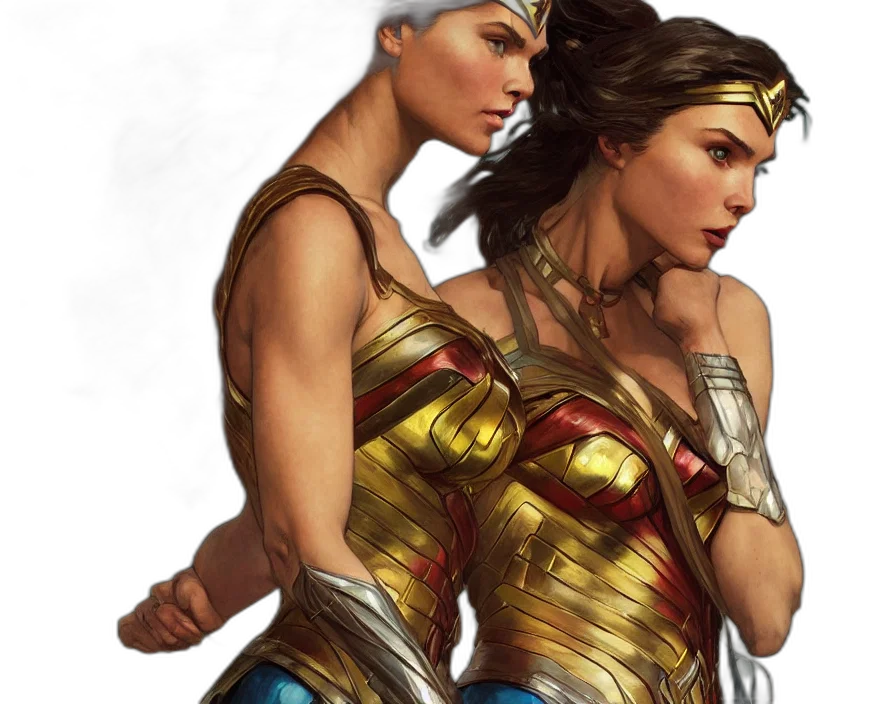 comic book art, concept art, fantasy art, photorealistic, portrait, josie, canseco, wonder transparent PNG cut-out