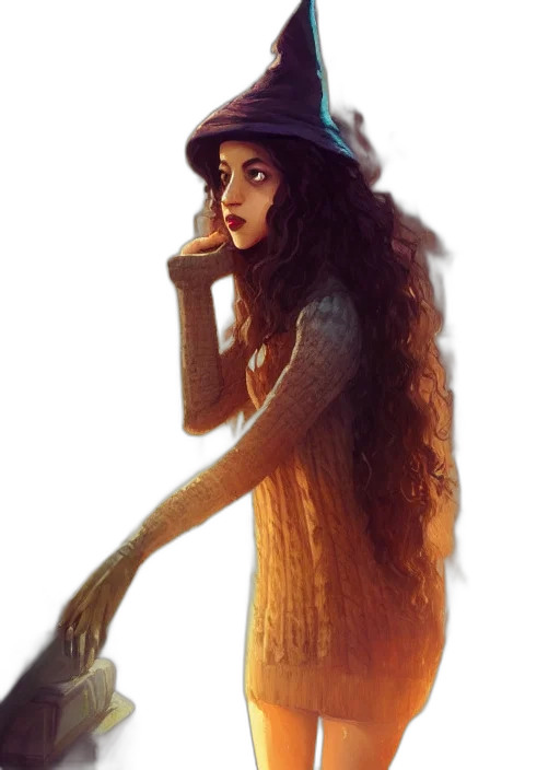 hat, dress, creature, hair, concept art, fantasy art, photorealistic, comic book art transparent PNG cut-out