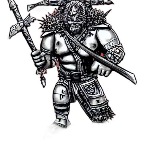 sword, staff, weapon, fantasy art, concept art, comic book art, pixel art, ogre transparent PNG cut-out