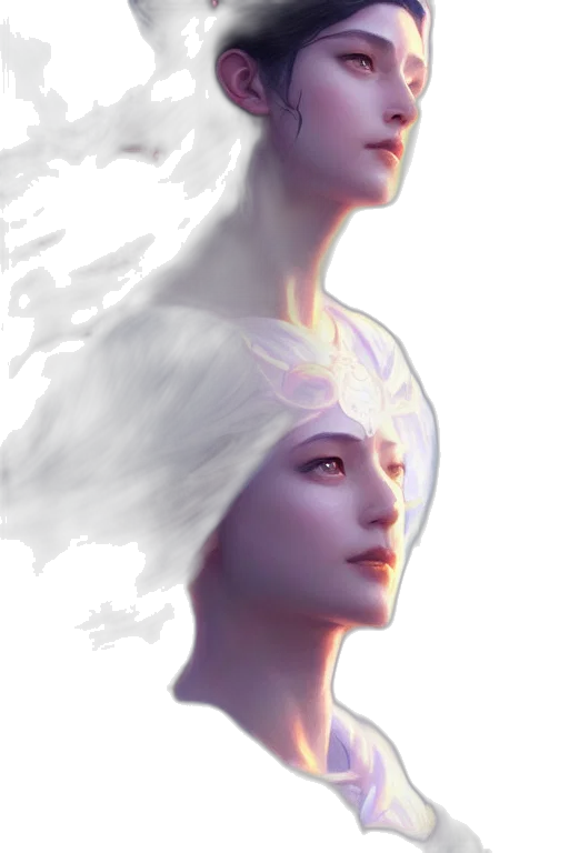 face, crown, hair, creature, fantasy art, concept art, 3d render, photorealistic transparent PNG cut-out