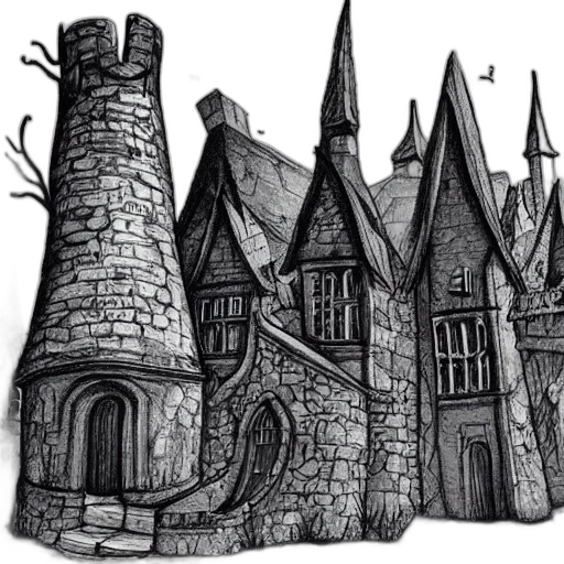 building, concept art, fantasy art, 3d render transparent PNG cut-out
