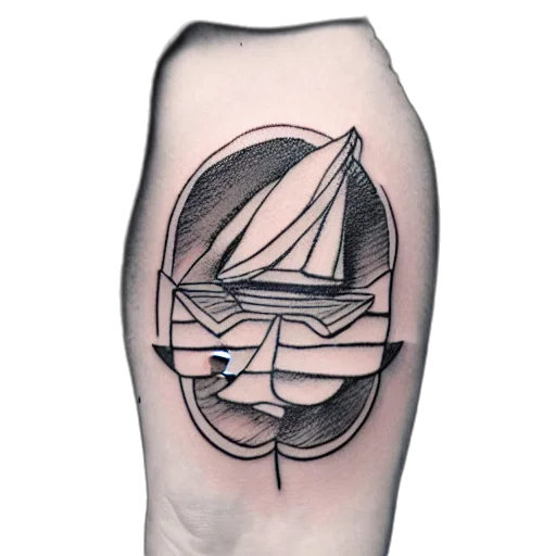 sword, face, umbrella, photorealistic, underwater, old, school, tattoo transparent PNG cut-out