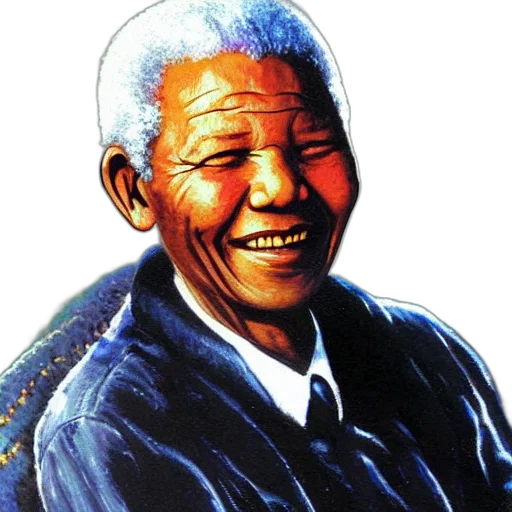 face, staff, photorealistic, oil painting, portrait, painting, nelson, mandela transparent PNG cut-out