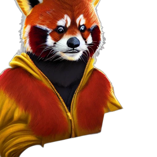 staff, mask, animal, jacket, concept art, fantasy art, 3d render, comic book art transparent PNG cut-out