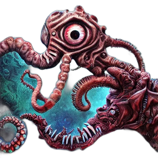 creature, concept art, fantasy art, 3d render transparent PNG cut-out