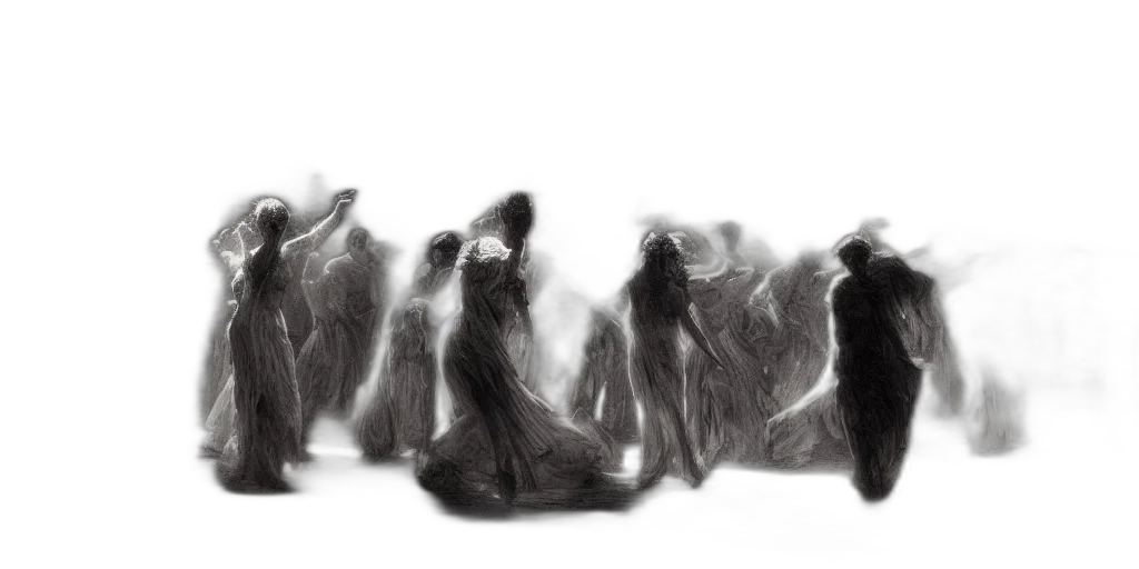 dress, hair, mask, staff transparent PNG cut-out