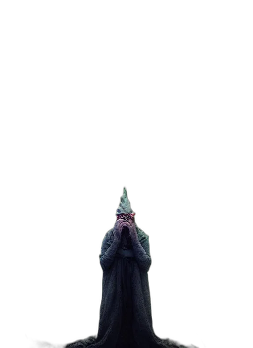 hat, dress, mask, staff transparent PNG cut-out