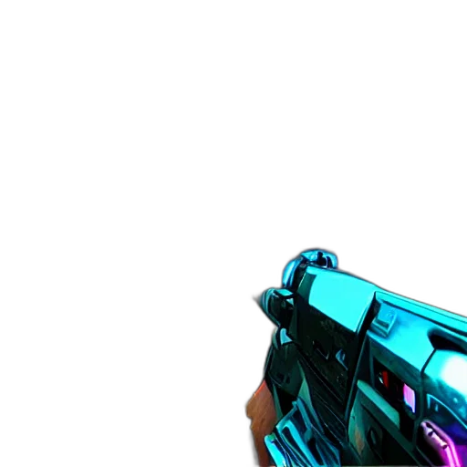 weapon, staff, sword, robot, 3d render, vaporwave, cyberpunk, concept art transparent PNG cut-out