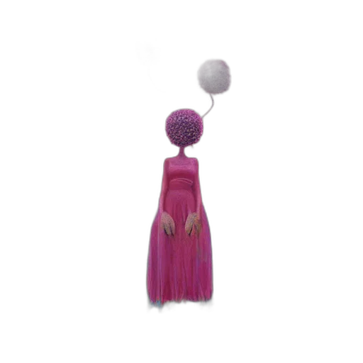 dress, hair, jewelry, staff transparent PNG cut-out
