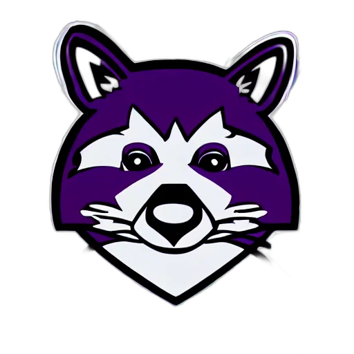 3d render, pixel art, purple, raccoon, logo transparent PNG cut-out