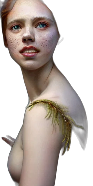creature, hair, jewelry, mask, photorealistic, fantasy art, 3d render, concept art transparent PNG cut-out