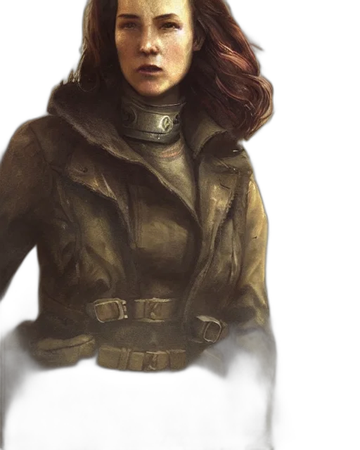 jacket, face, concept art, fantasy art, photorealistic, comic book art, earth tones, golden transparent PNG cut-out