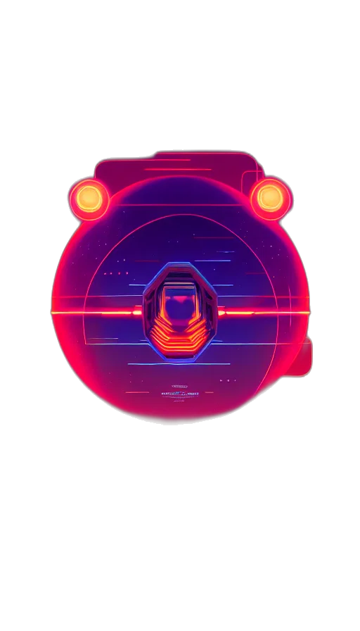 robot, car, mask, face, concept art, cyberpunk, vaporwave, pixel art transparent PNG cut-out
