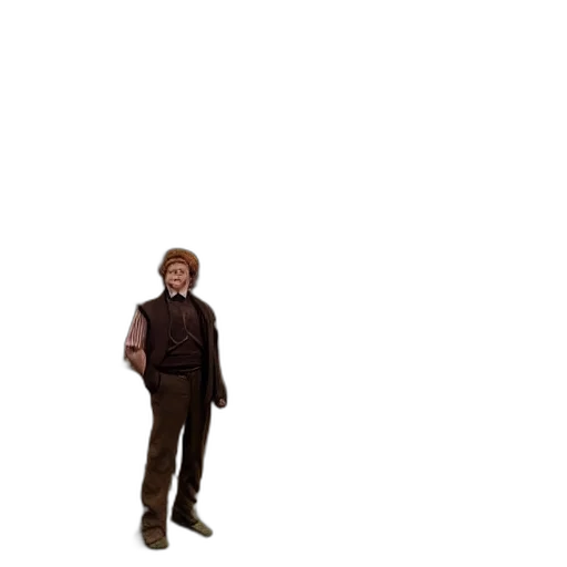 jacket, staff, robot, creature transparent PNG cut-out