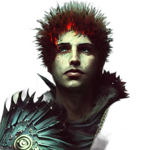 face, dragon, staff, sword transparent PNG cut-out