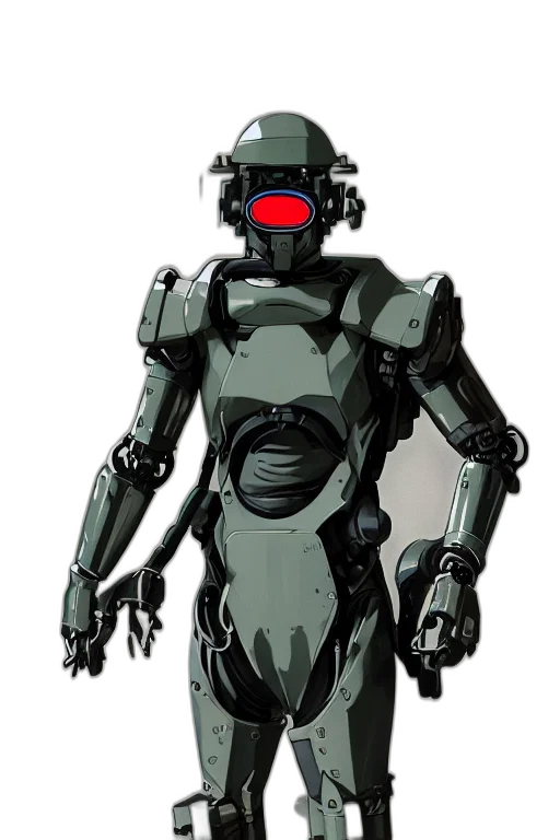 robot, concept art, cyberpunk, 3d render transparent PNG cut-out