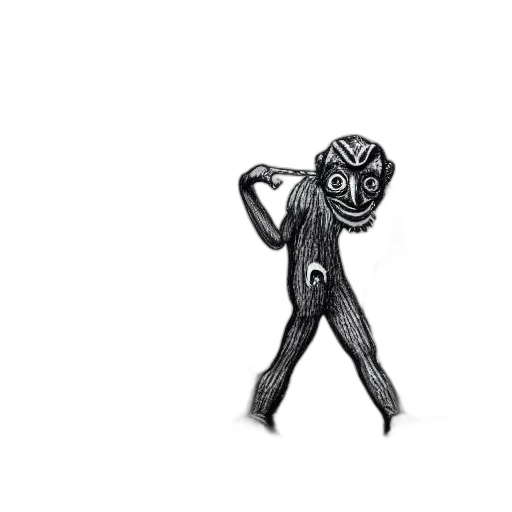 mask, creature, staff, jewelry, 3d render, pencil sketch, cartoon, concept art transparent PNG cut-out