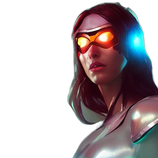 robot, mask, comic book art, cyberpunk transparent PNG cut-out