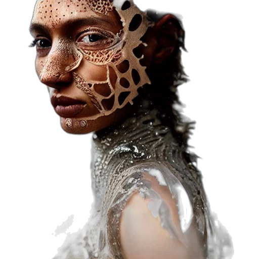 robot, mask, face, jewelry, photorealistic, concept art, fantasy art, cyberpunk transparent PNG cut-out