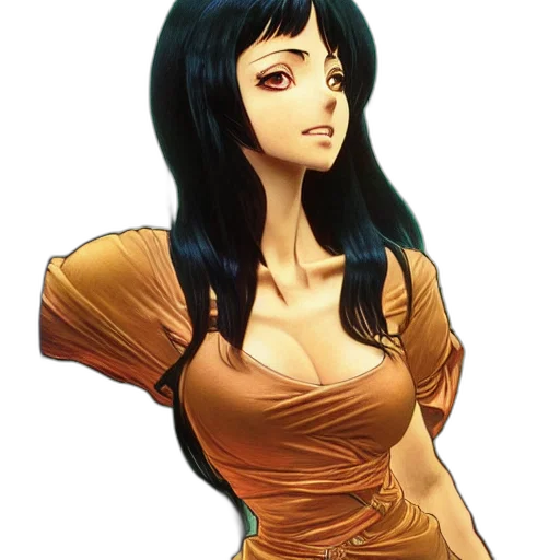dress, face, staff, concept art transparent PNG cut-out