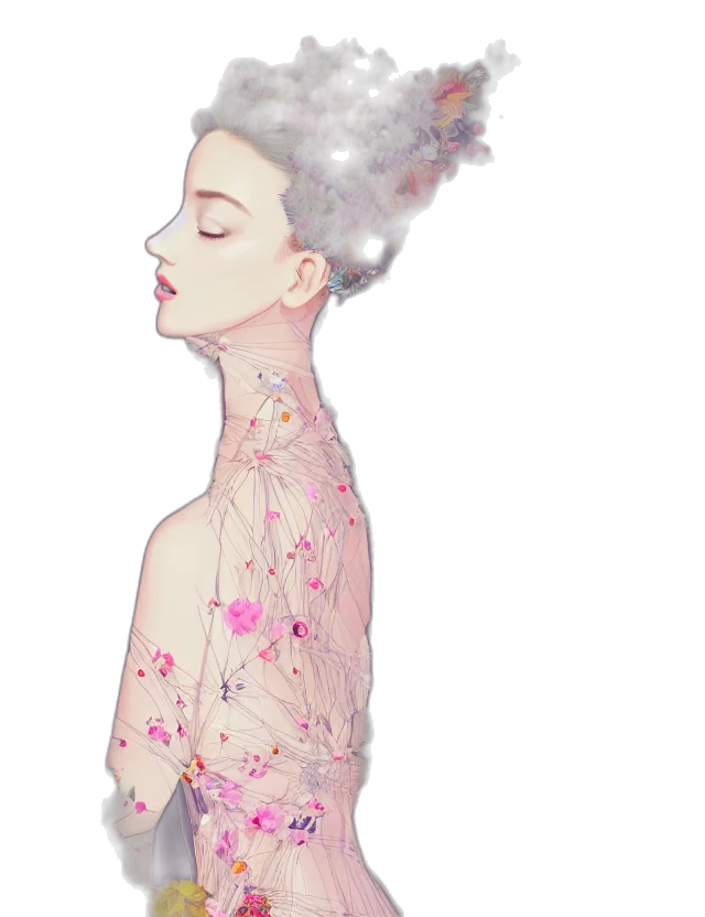 dress, crown, jewelry, flower, watercolor, photorealistic, concept art, fantasy art transparent PNG cut-out