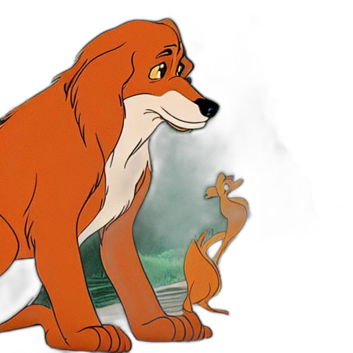 animal, concept art, cartoon, watercolor, fire, forest, fog, underwater transparent PNG cut-out