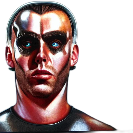 mask, face, robot, comic book art transparent PNG cut-out