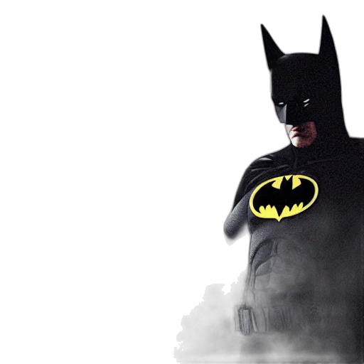 comic book art, 3d render, concept art, photorealistic, batman, smoking, cigarette, photograph transparent PNG cut-out