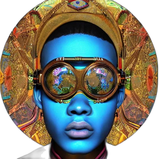 mask, face, jewelry, crown, concept art, photorealistic, cyberpunk, fantasy art transparent PNG cut-out