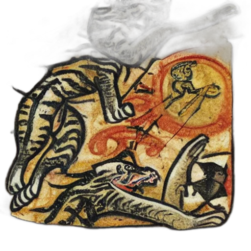 dragon, fire, outer space, tiger, many, legs, flying, medieval transparent PNG cut-out